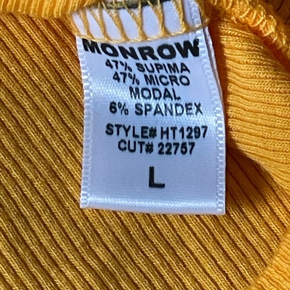 New! Monrow Marigold Rib Knit Off Shoulder Henley Top NWT - 35567 - Picture 12 of 12